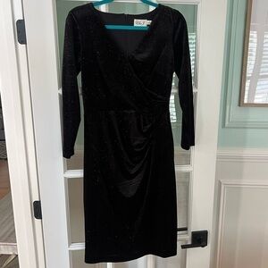 Eliza J Velvet Sparkle Long Sleeve Dress | 10